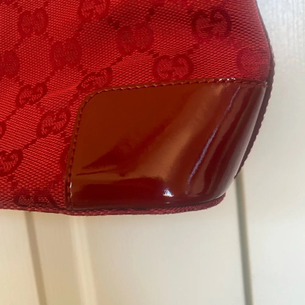 👜Authentic Gucci GG Canvas Shoulder Bag - Red - Picture 3 of 16